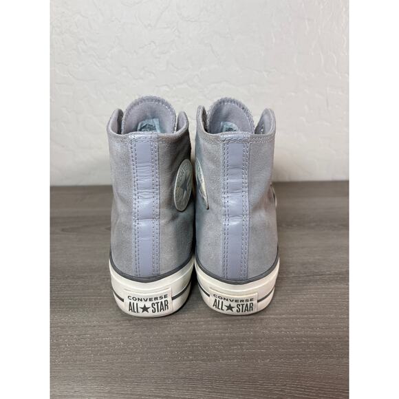 Converse Leather Lift Platform Suede Chuck Taylor All Star High Tops Gray Wm 11 - Picture 5 of 8
